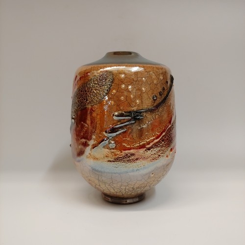 Click to view detail for #220424 Raku Glitter Glaze 6x5 $32